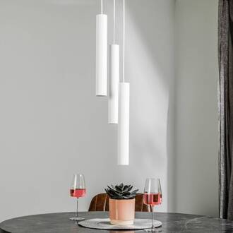 Hanglamp Eye, 3-lamps, rond, wit