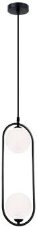 Hanglamp Fancy, 2-lamps, zwart zwart, wit