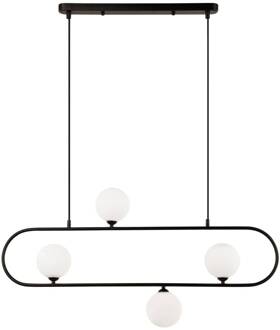 Hanglamp Fancy, 4-lamps zwart, wit