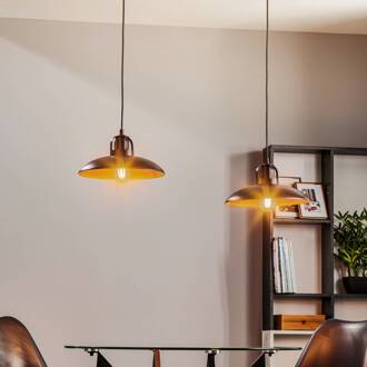 Hanglamp Felix, zwart/antiek goud, 2-lamps zwart, antiek goud