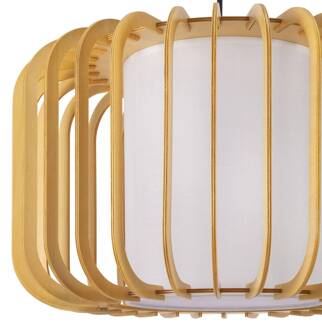 Hanglamp Forlight Viva, lichtbruin, hout, Ø 40 cm lichtbruin, zwart, wit