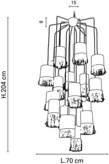 hanglamp Formentera, Ø 70 cm, palmvezel 16-vleugelig. natuurbeige, zwart