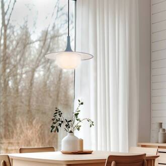 Hanglamp Fred, grijs/wit, Ø 35 cm, kunststof/metaal grijs, wit
