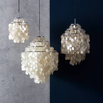 hanglamp Fun 1DM, chroomkleurig, parelmoer parelmoer, chroom
