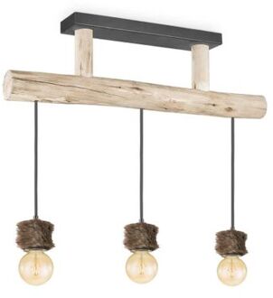hanglamp Furdy - 3 lichts - hout