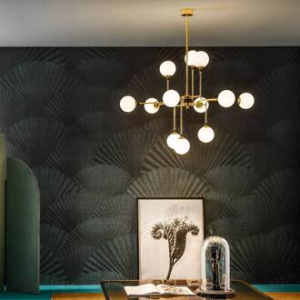 hanglamp Galassia, goudkleurig, Ø 120 cm, 12-lamps. goudkleurig, wit