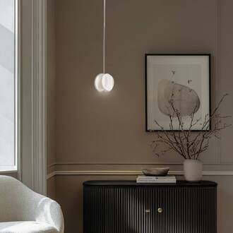 Hanglamp GAMBIT, crèmewit, Ø 10 cm, metaal, GU10 roomwit