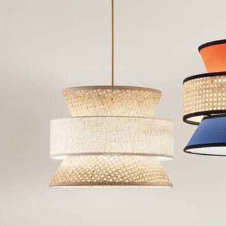 hanglamp Gazebo, naturel/beige, Ø 40 cm, rotan/stof natuur, beige