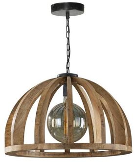 Hanglamp - Gebogen houten spijlen Ø60 - Mango naturel Bruin