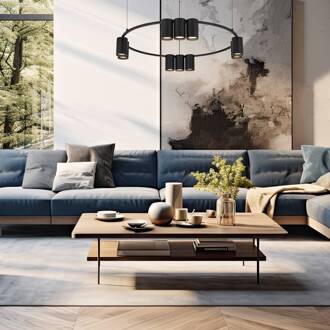 Hanglamp Genesis, aluminium, zwart, 10 x GU10, Ø 60 cm