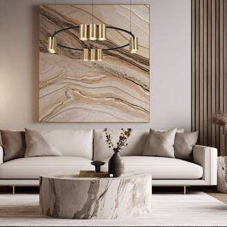 Hanglamp Genesis, aluminium, zwart/goud, 10 x GU10, Ø 60 cm zwart, goud