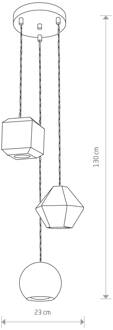 Hanglamp Geometric III van beton, 3-lamps grijs