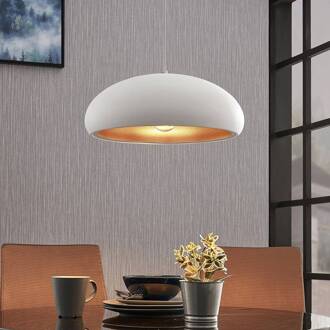 hanglamp Gerwina, wit/goud, metaal, 40 cm, E27 wit, goud