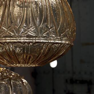 hanglamp Ginger, geel, hoogte 37 cm, glas, E27 geel-transparant