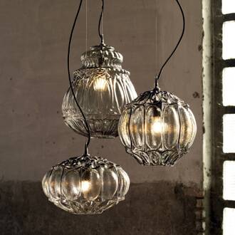 hanglamp Ginger, rookgrijs, hoogte 37 cm, glas, E27 rook grijs-transparant