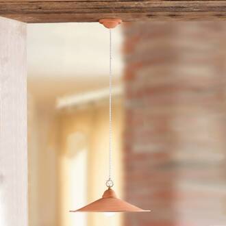 Hanglamp GIULIA met keramieken kap, 28 cm wit, terracotta