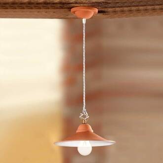 Hanglamp GIULIA met keramieken kap, 43 cm wit, terracotta