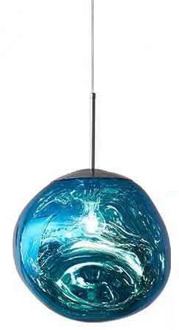 hanglamp glas 36cm blauw