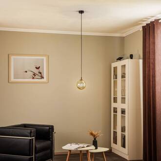 Hanglamp Glassy, zwart, grafiet, glas, Ø 14 cm, E14