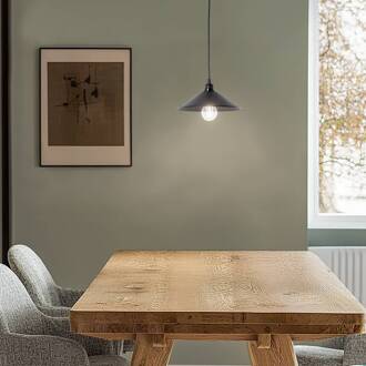 Hanglamp GMN-00007 1-lamp houtdetail zwart zwart, licht hout