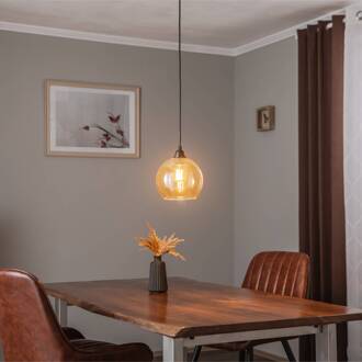 Hanglamp Goud 020 1-lamp glas Ø20cm goud-transparant, zwart