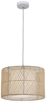 Hanglamp Grido met bamboe kap, wit