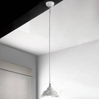 Hanglamp Guiliano met keramiek lampenkap, 20,5 cm wit