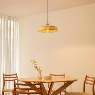 hanglamp Haldor, linnen, geweven, naturel, Ø 40 cm beige