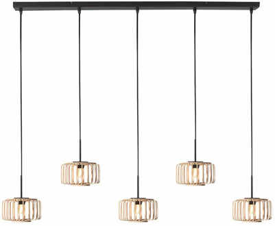 Hanglamp HaloSwap 5 lichts L 110 cm bamboe zwart