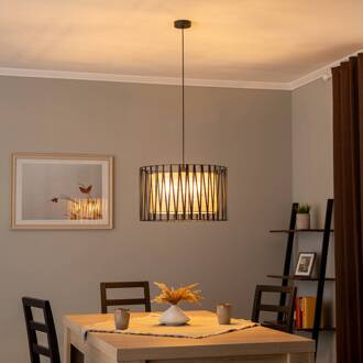 Hanglamp Harmony, zwart, Natur Jute, Ø 50 cm zwart, natuurlijk bruin