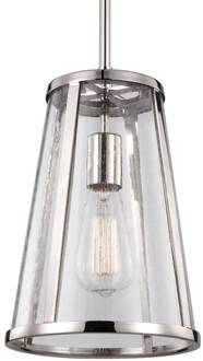 Hanglamp Harrow met starre ophanging gepolijst nikkel, helder
