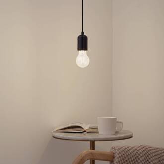 hanglamp Hattie, zwart, Ø 4,7 cm, metaal, E27