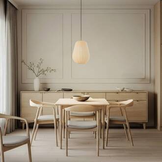 hanglamp Helin, beige, Ø 30 cm, stof