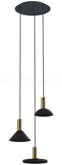 Hanglamp Hermanos 3 lichts Ø 30 cm zwart - goud