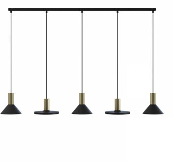 Hanglamp Hermanos 5 lichts L 132 cm zwart - goud