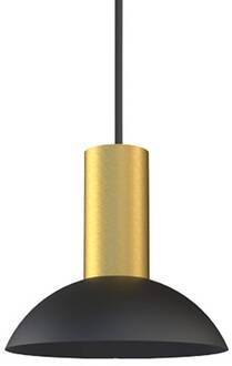 Hanglamp Hermanos C zwart/messing halfronde zwart, messing