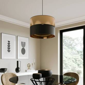 Hanglamp Hilton, zwart/goud, 1-lamp zwart, goud