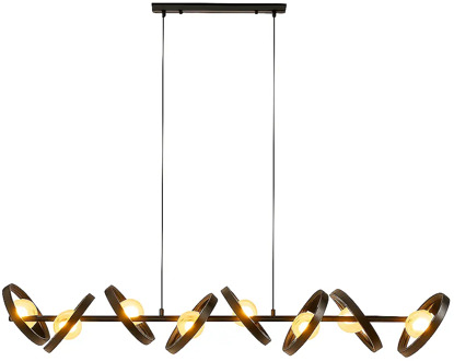 Hanglamp Hover 8 lichts L 160 cm mat zwart