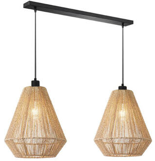 Hanglamp Ibiza - Naturel - Jute - 2-Lichts Bruin