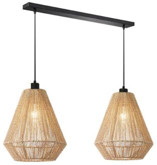 Hanglamp Ibiza - Naturel - Jute - 2-Lichts Bruin