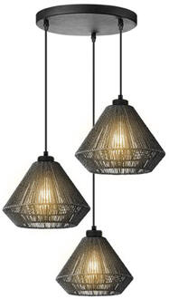 Hanglamp Ibiza - Zwart - Jute - 3-Lichts