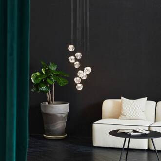 Hanglamp Ice Ball, chroom/helder 10-lamps chroom, transparant