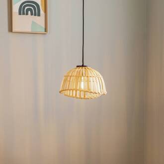 hanglamp Ilajus, Ø 30 cm, bamboe, E27 licht hout