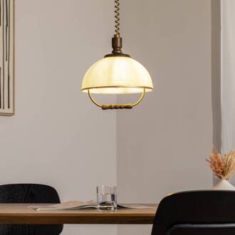 Hanglamp Ilsa, wit/goud, Ø 30 cm, in hoogte verstelbaar wit, goud