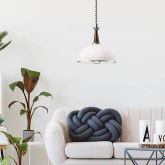 Hanglamp Ilsa, wit/zilver, Ø 30 cm, in hoogte verstelbaar wit, zilver