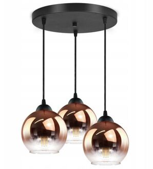 Hanglamp Industrieel Voor Woonkamer, Eetkamer - Koper Glas - 3-lichts - 3 Bollen