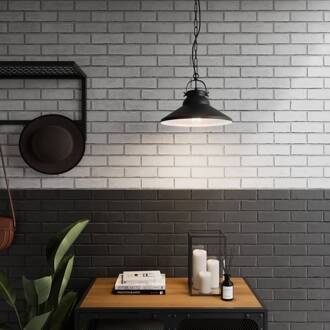 Hanglamp Iron, zwart/wit zwart, wit