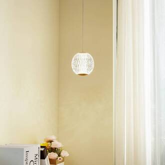 hanglamp Ismenia, 1-lamp, messing, acryl antiek messing, transparant