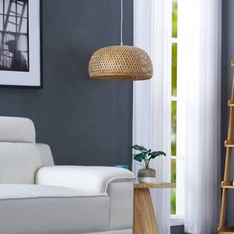 hanglamp Jadwiga, Ø 45 cm, bamboe, E27 hel hout