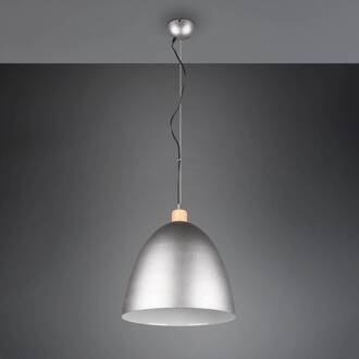 Hanglamp Jagger, 1-lamp, Ø 40 cm, nikkel nikkel, wit, helder hout